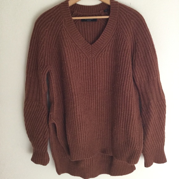All Saints "Riva" Wool Jumper Sweater in Burnt Orange: Women's Medium - Picture 1 of 3